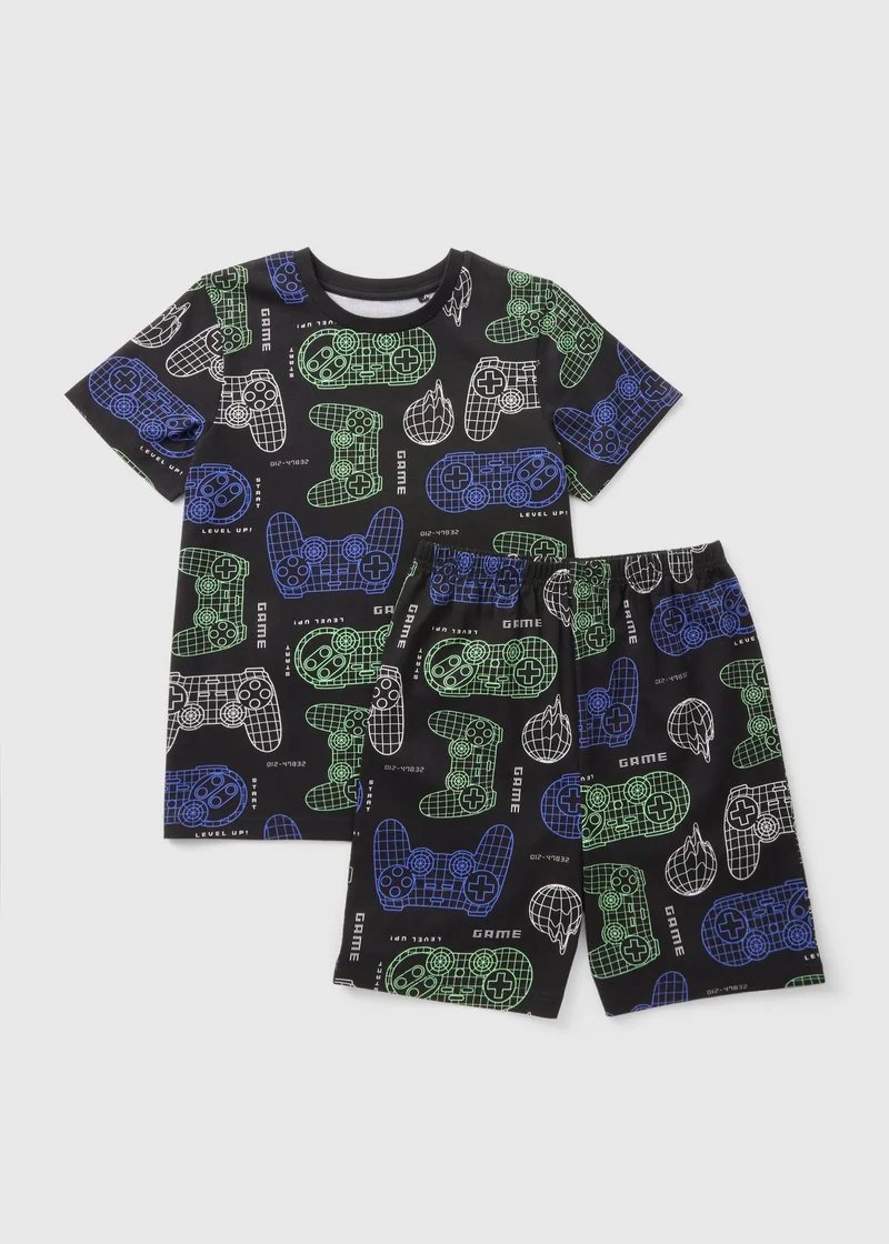 ماتلان Boys Black Gaming Top And Short Pyjamas